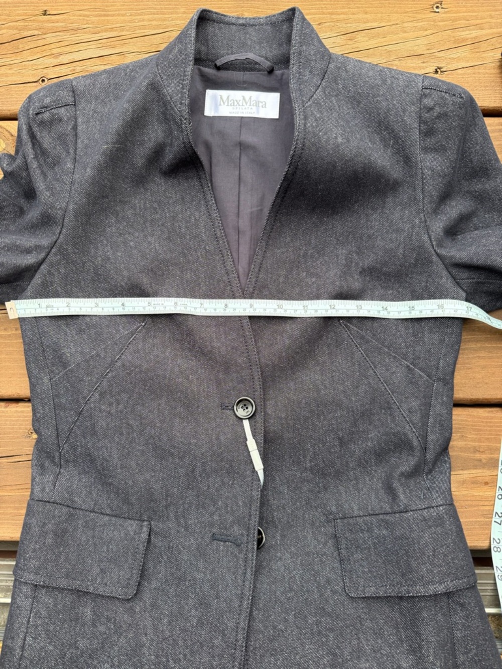 MaxMara Women's Dark Denim Blazer - Picture 15 of 15
